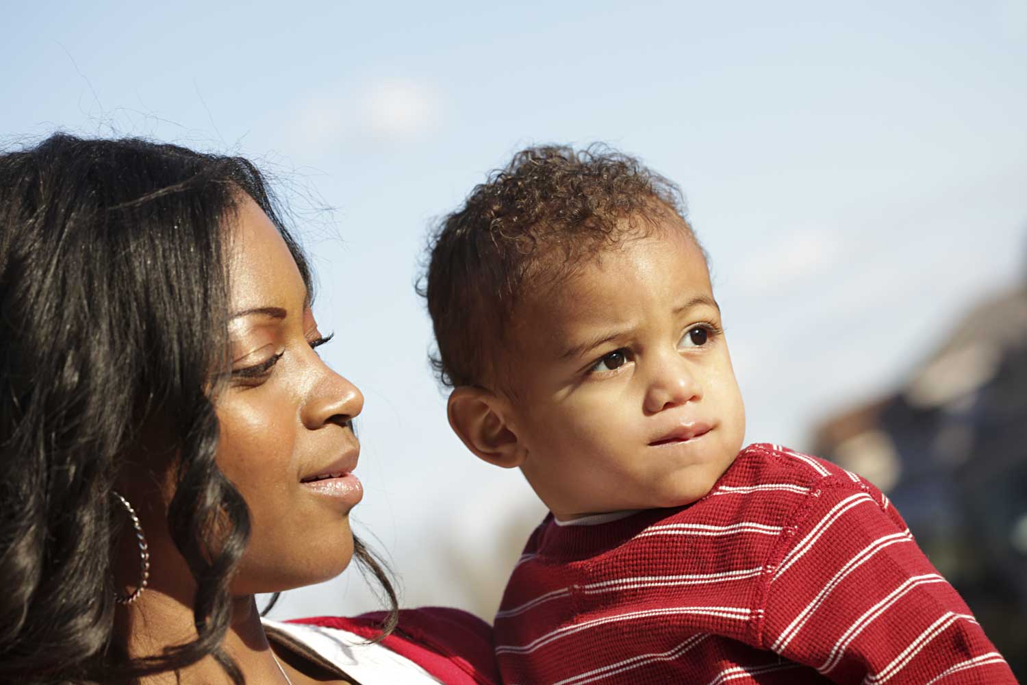 Mother looking at her happy little boy | Omaha, NE